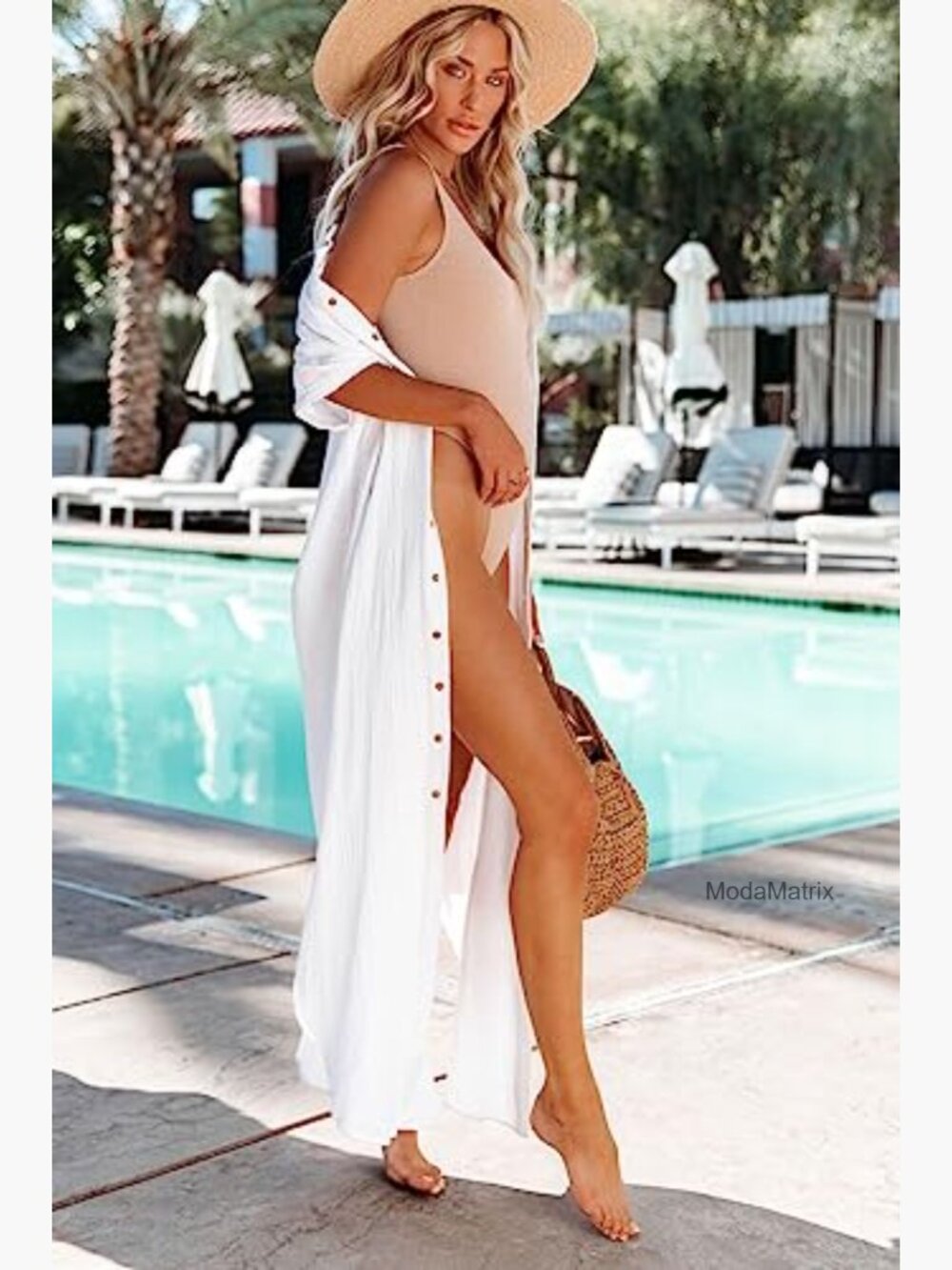 Short Sleeve Side Split Button Down Kimono Cardigan Cover Up